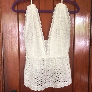 SHEIN White Eyelet Tank